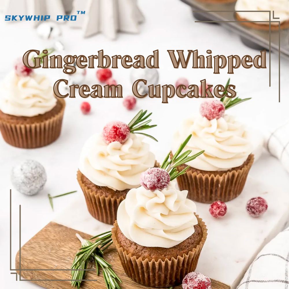 Gingerbread Whipped Cream Cupcakes