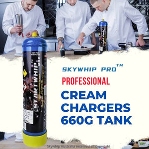 4 Cartons (24 Tanks) [SM] - Startwhip Max 660g Cream Chargers N2O + Nozzle