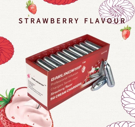 DarlingWhip 8.4g Whipped Cream Chargers Pure N2O Strawberry