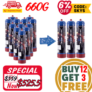 [6% off code: SKY5] 12 + 3 Free Tanks - Skywhip Pro Max 660g Cream Chargers N2O + Nozzle