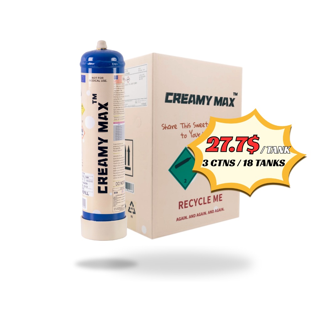 CM - Creamy Max 660g Cream Chargers N2O + Nozzles