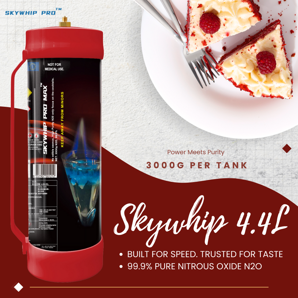 4.4PL - Skywhip Pro Max 4.4L XL Cream Chargers N2O + Nozzles