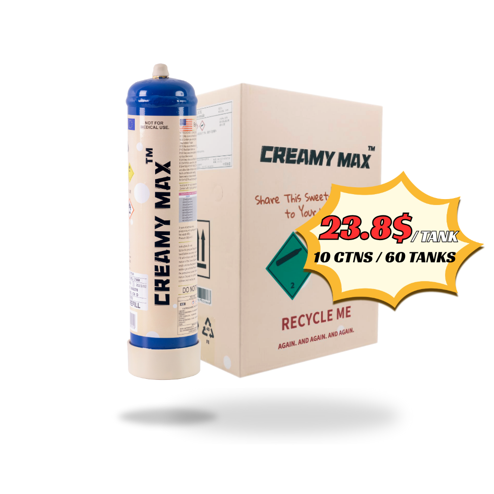 Wholesale Price - Creamy Max 660g Cream Chargers N2O + Nozzles