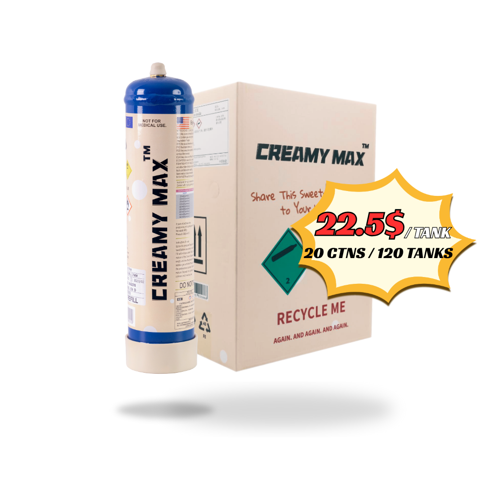 CM - Creamy Max 660g Cream Chargers N2O + Nozzles