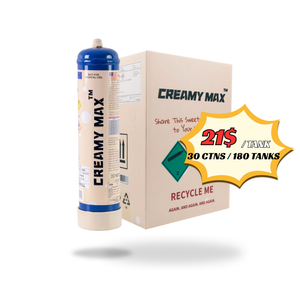 CM - Creamy Max 660g Cream Chargers N2O + Nozzles