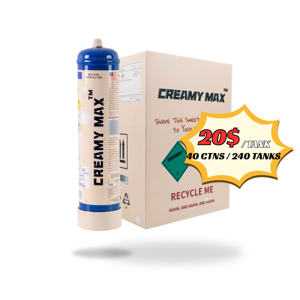 CM - Creamy Max 660g Cream Chargers N2O + Nozzles
