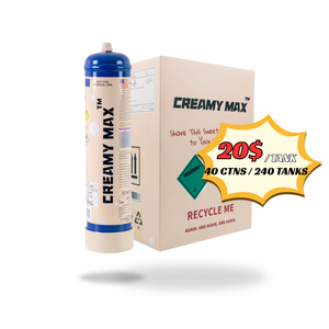 CM - Creamy Max 660g Cream Chargers N2O + Nozzles