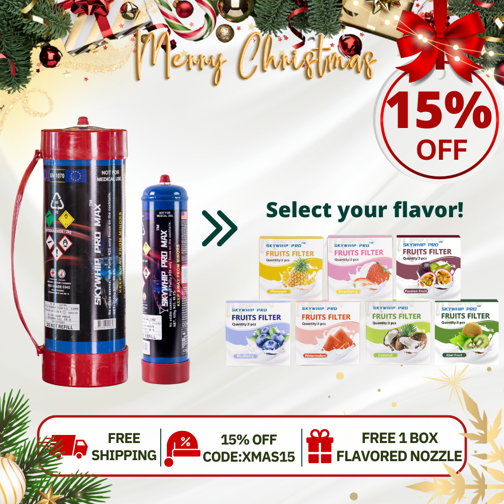 [FREE 1 BOX FLAVORED NOZZLE] 1 Tank Skywhip Pro Max 3.3L + 1 Tank Skywhip Pro 660g Cream Chargers N2O