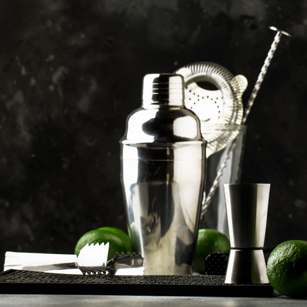 1 X Bartender Kit with Bamboo Stand, 12 Pcs Cocktail Shaker Set, Steel Bar Tool Set
