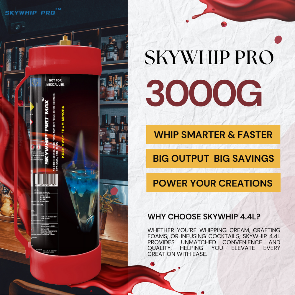 4.4PL - Skywhip Pro Max 4.4L XL Cream Chargers N2O + Nozzles
