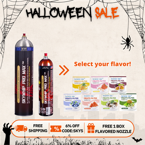 [FREE 1 BOX FLAVORED NOZZLE] 1 Tank Skywhip Aluminum 3.3L + 1 Tank Skywhip Aluminum 640g Cream Chargers N2O