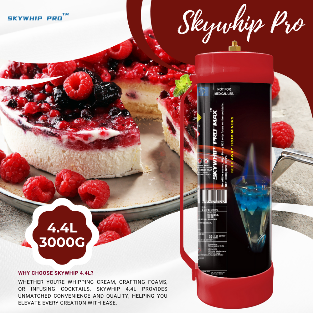 4.4PL - Skywhip Pro Max 4.4L XL Cream Chargers N2O + Nozzles