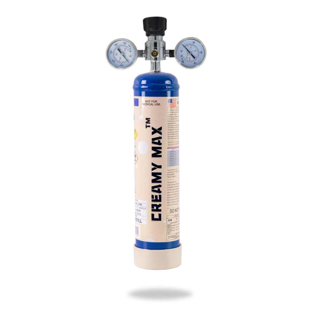 1 Tank Creamy Max 660g Cream Chargers N2O + Nozzle + Pressure Regulator