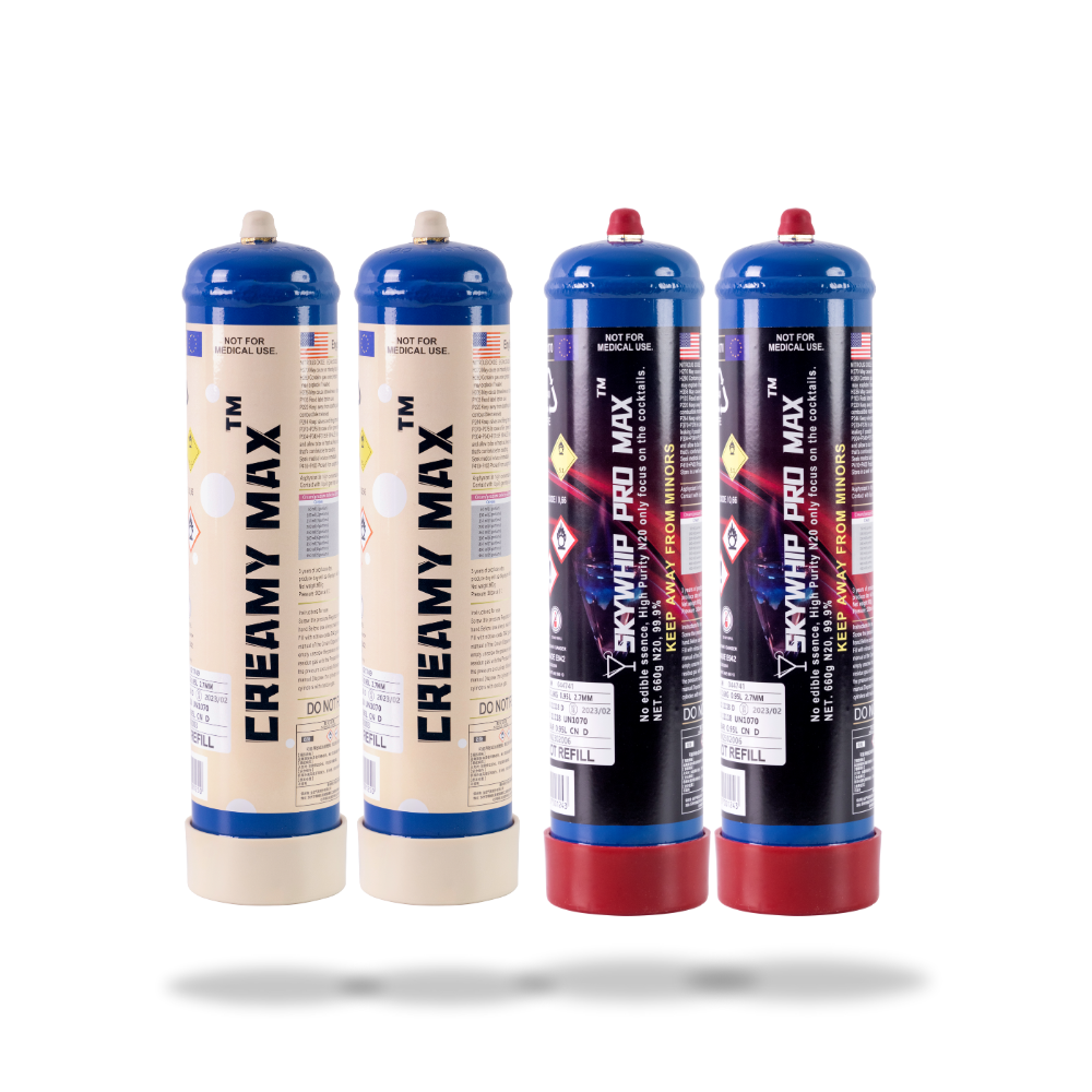2 Combo - Creamy Max & Skywhip 660g Cream Chargers N2O