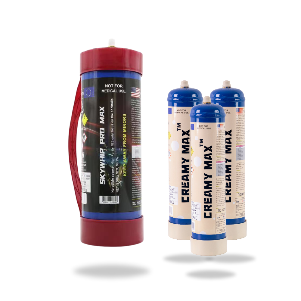 1 Skywhip Pro Max 3.3L XL Tank + 3 Pack Creamy Max 660g Cream Chargers N2O
