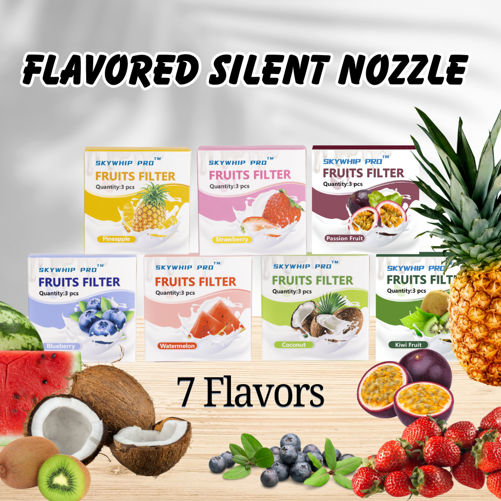 [FREE 1 BOX FLAVORED NOZZLE] 1 X Startwhip + 1 X Skywhip + 2 X Creamy Max 660g Cream Chargers N2O + Nozzles