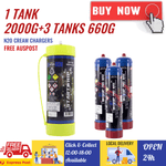 1 Pack Startwhip Max 3.3L XL Tank + 3 Packs Skywhip Pro Max Cream Chargers 660g N2O
