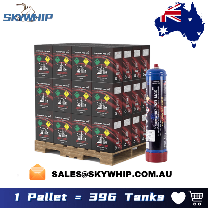 Wholesale Skywhip Pro Max Whipped Cream Chargers 660g N2O Cylinders - One Pallet =  396 Tanks