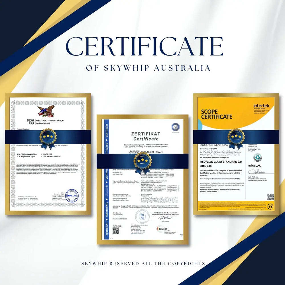 certificate of N2O tanks