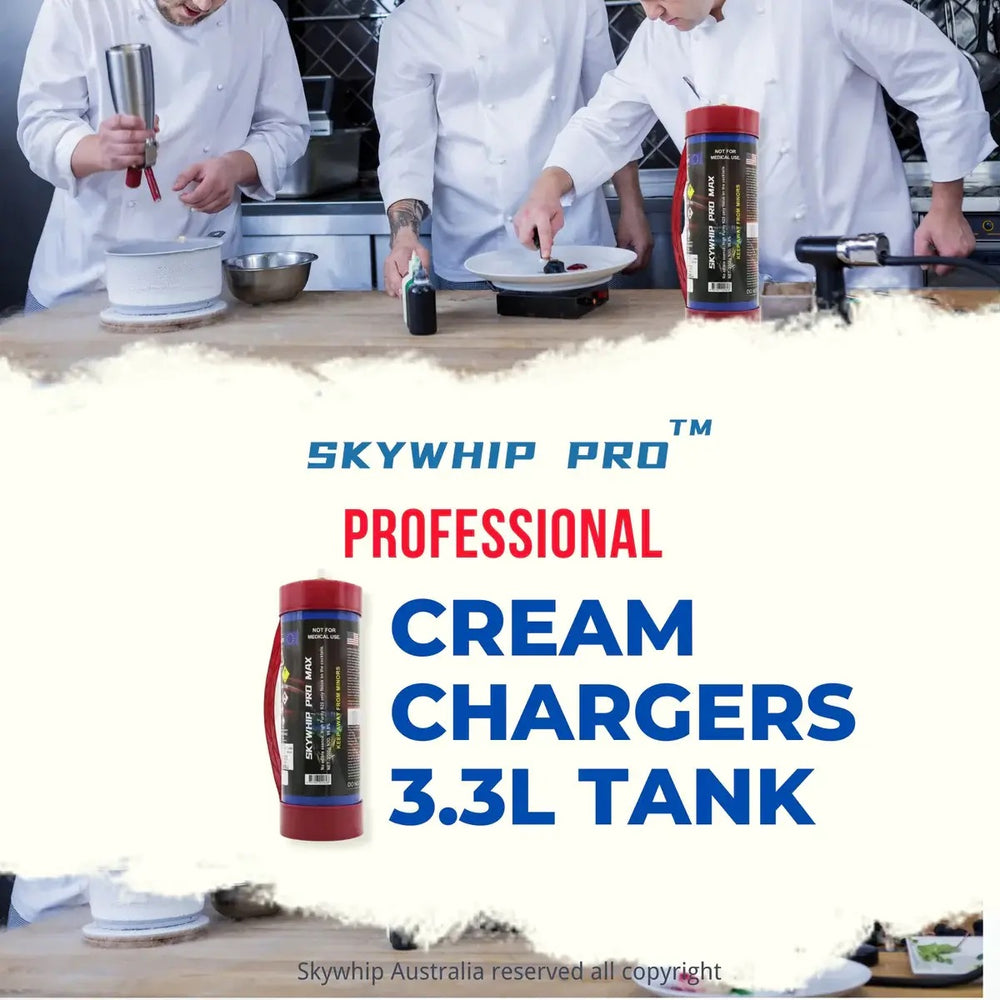 5 x 3.3L Tanks [PL] Skywhip Pro Max 3.3L XL Cream Chargers N2O + Nozzles
