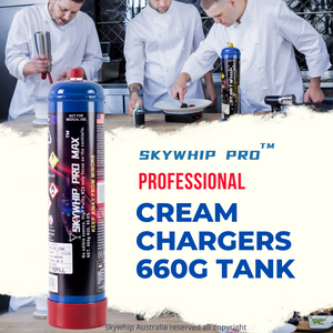 2 TANKS [PM] Skywhip Pro Max 660g Cream Chargers N2O + Nozzle