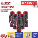 6 x 3.3L Tanks [PL] Skywhip Pro Max 3.3L XL Cream Chargers N2O + Nozzles