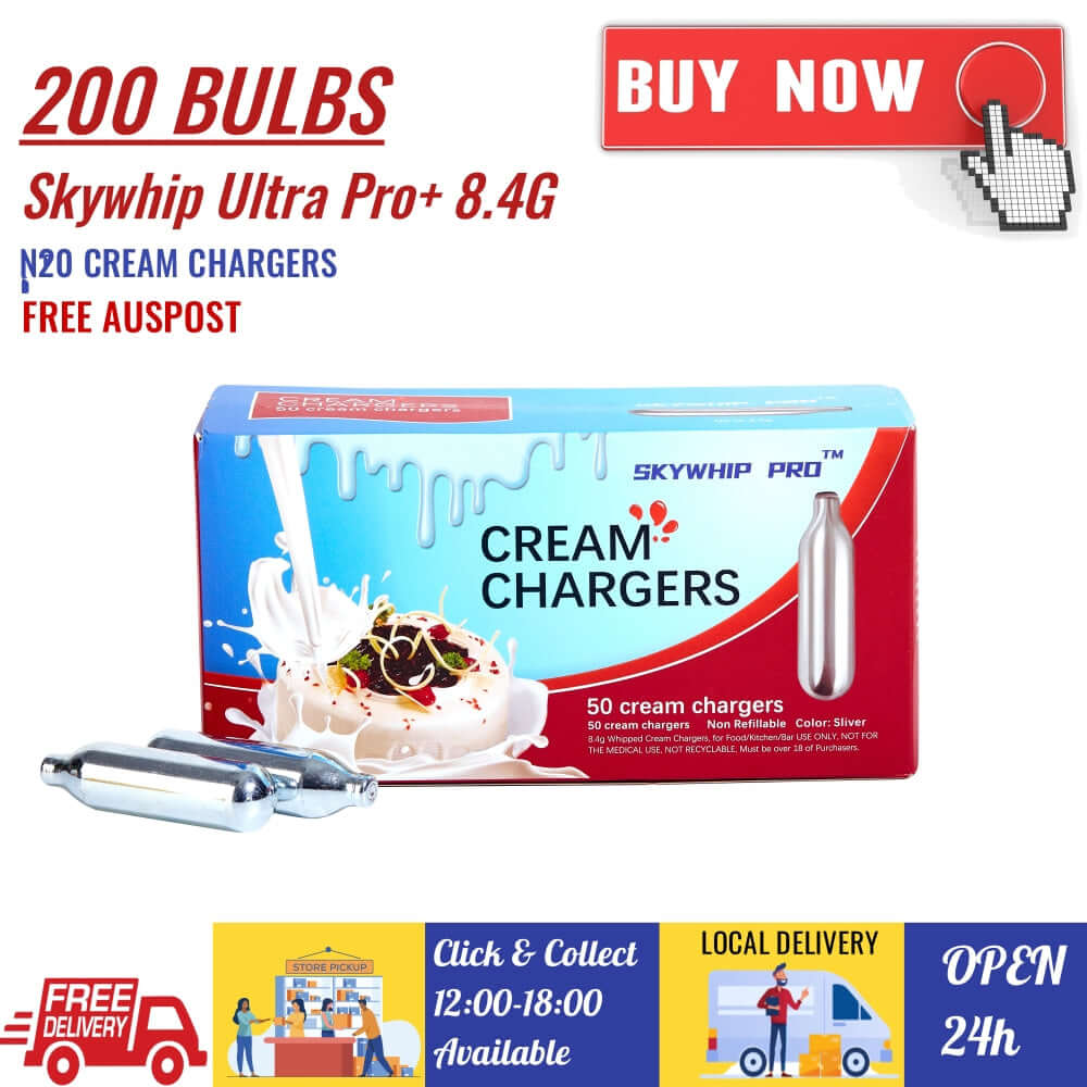 200 Bulbs [SP+] Fresh Skywhip Ultra Pro+ 8.4g Whipped Cream Charger Pure N2O New Brand
