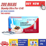 200 Bulbs [SP+] Fresh Skywhip Ultra Pro+ 8.4g Whipped Cream Charger Pure N2O New Brand