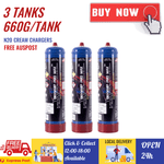 3 TANKS [PM] Skywhip Pro Max 660g Cream Chargers N2O + Nozzle