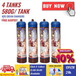 [10% OFF CODE:AW10%] 4 Tanks [AW] Aurora Whip 580g Cream Chargers N2O + Nozzles