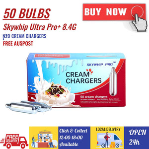 50 Bulbs [SP+] Fresh Skywhip Ultra Pro+ 8.4g Whipped Cream Chargers Pure N2O New Brand