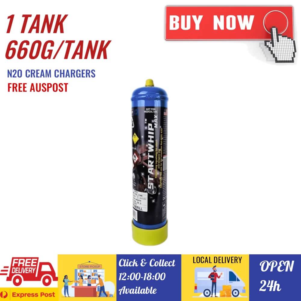 1 TANK [SM] Startwhip Max 660g Cream Chargers N2O + Nozzle